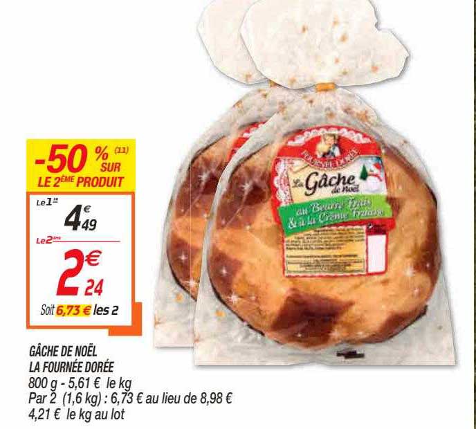 gâche de noël la fourée dorée