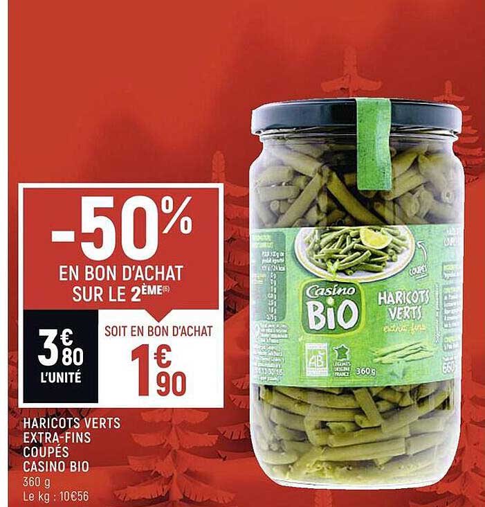 haricots verts extra-fins coupés casino bio