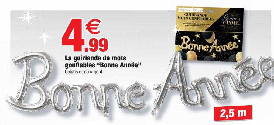 la guirlande de mots gonflables "bonne année"