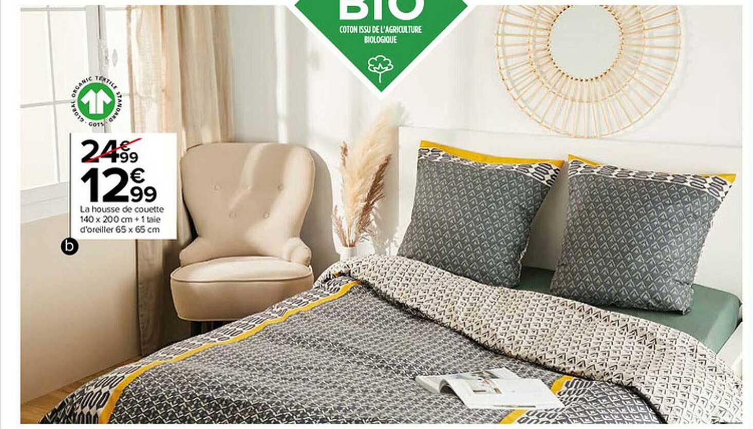 la housse de couette 140 x 200 cm + 1 taie d'oreiller 65 x 65 cm