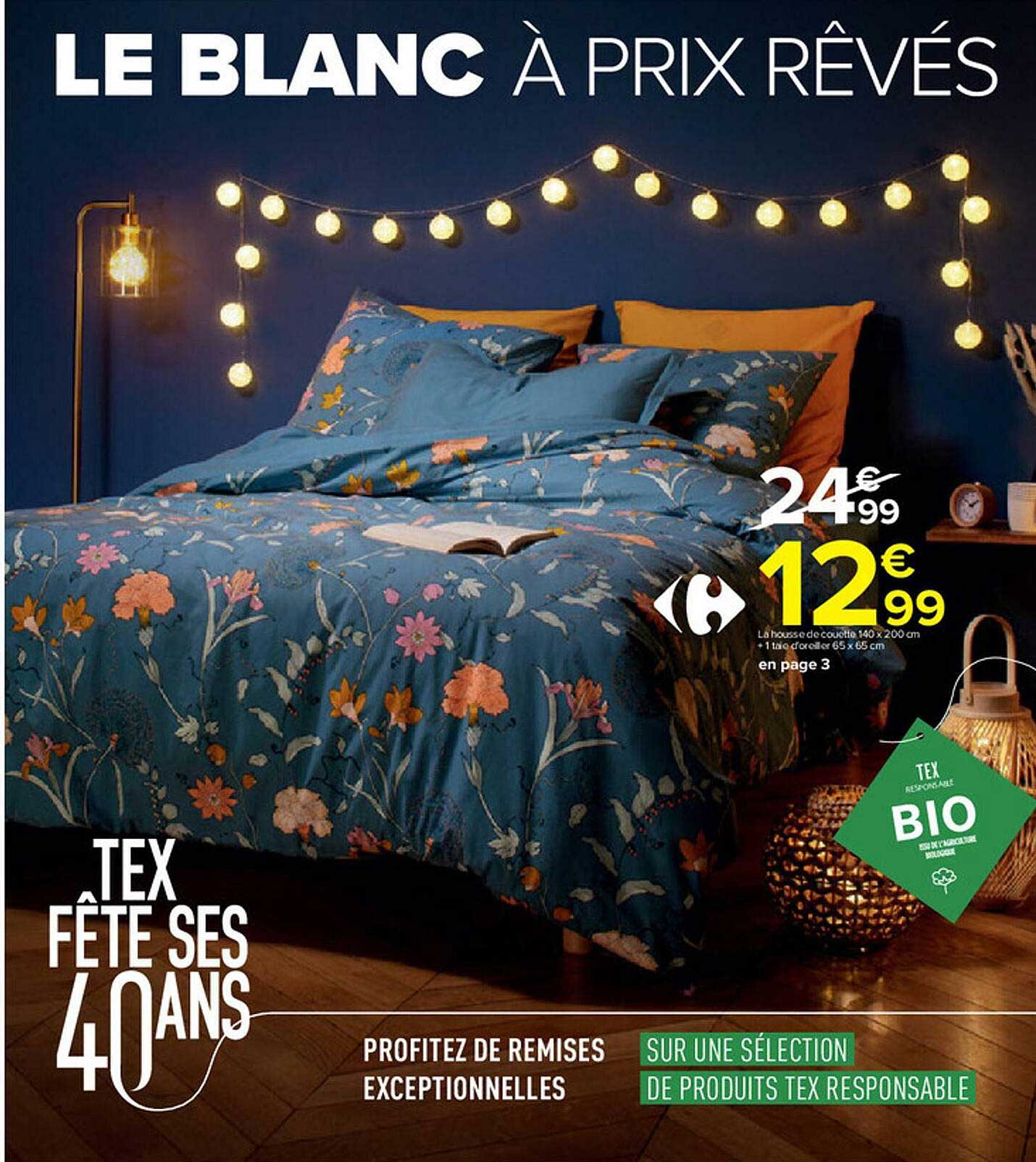 la housse de couette 140 x 200 cm, taie d'oreiller 65 x 65 cm