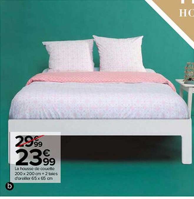 la housse de couette 200 x 200 cm + 2 taies d'oreiller 65 x 65 cm