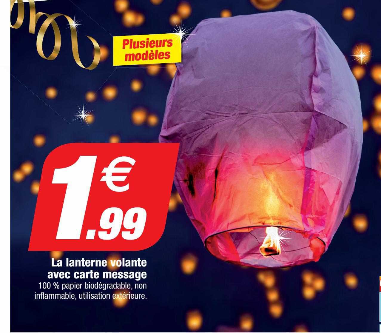 la lanterne volante avec carte message