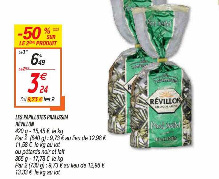 les papillotes pralissim révillon