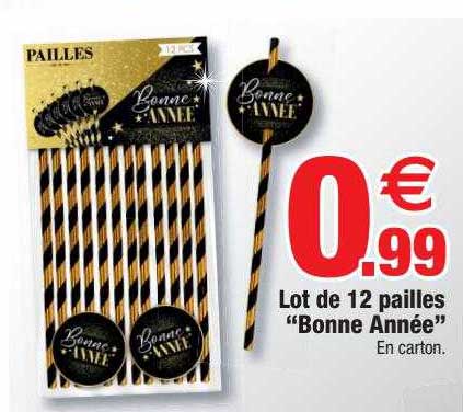 lot de 12 pailles "bonne année"