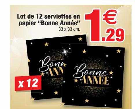 lot de 12 serviettes en papier "bonne année"