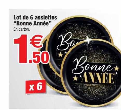 lot de 6 assiettes "bonne année"