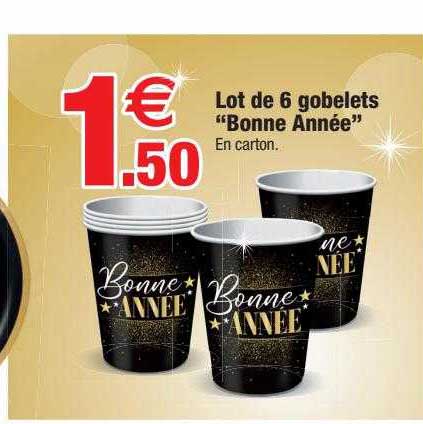 lot de 6 gobelets "bonne année"
