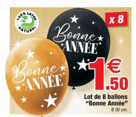 Lot De 8 Ballons "bonne Année"