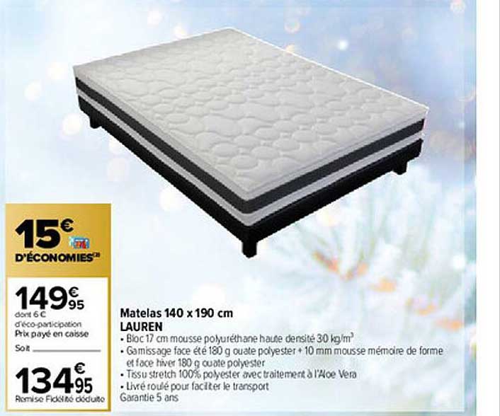 Matelas 140 X 190 Cm Lauren