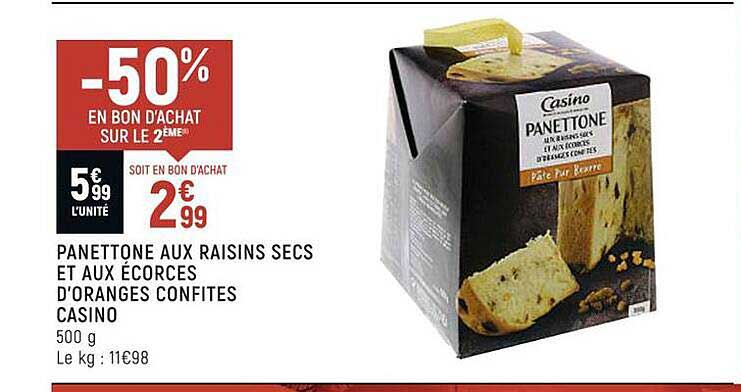 panettone aux raisins secs et aux écorces d'oranges confites casino