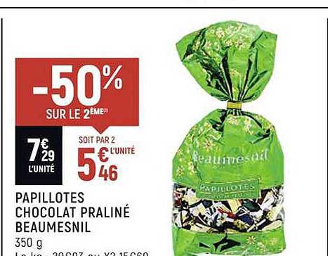papillotes chocolat praliné beaumesnil