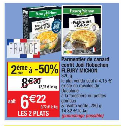 parmentier de canard confit joël robuchon fleury michon