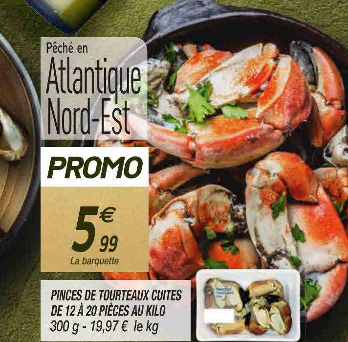 pinces de tourteaux cuites de 12 à 20 pièces au kilo