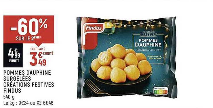 pommes dauphine surgelées créations festives findus