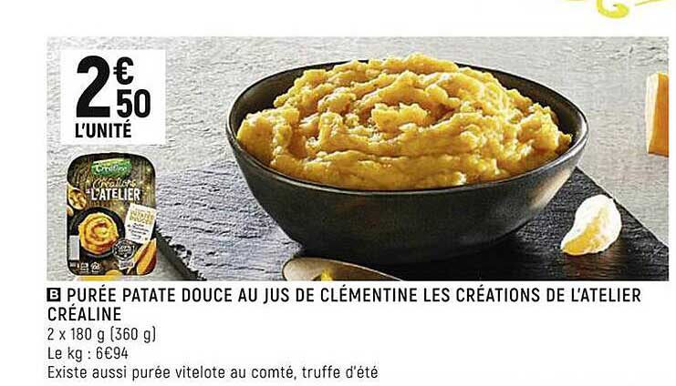 purée patate douce au jus de clémentine les créations de l'atelier créaline