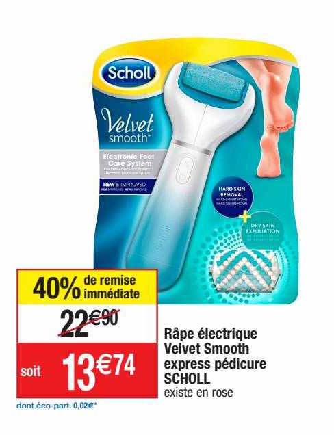 râpe électrique velvet smooth express pédicure scholl