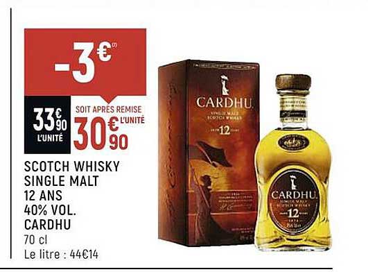 scotch whisky single malt 12 ans 40% vol. cardhu