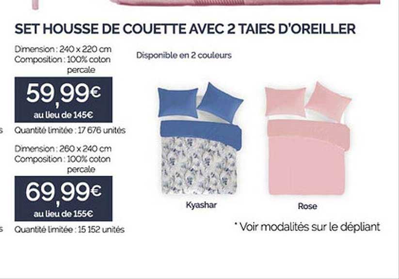 Set Housse De Couette Avec 2 Taies D'oreiller