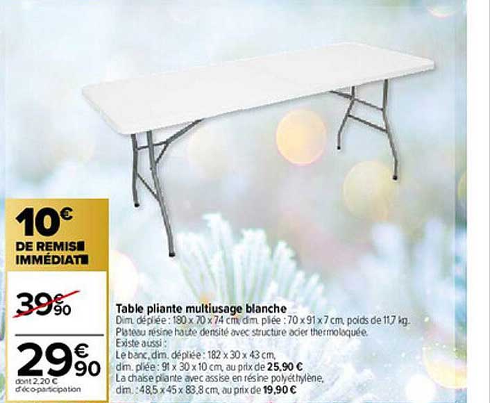 Table Pliante Multiusage Blanche