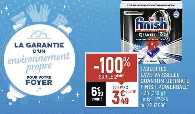 Tablettes Lave-vaisselle Quantum Ultimate Finish Powerball