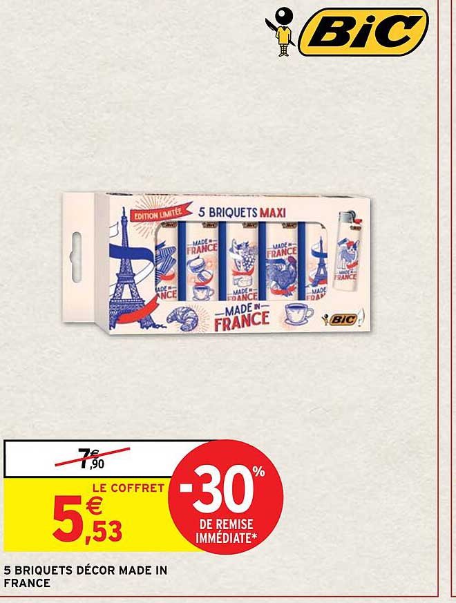 5 briquets décor made in france bic