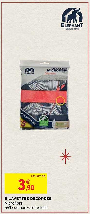 5 lavettes décorées