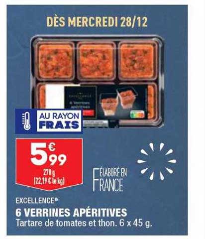6 Verrines Apéritives Excellence