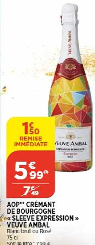 aop crémant de bourgogne «sleeve expression» veuve ambal