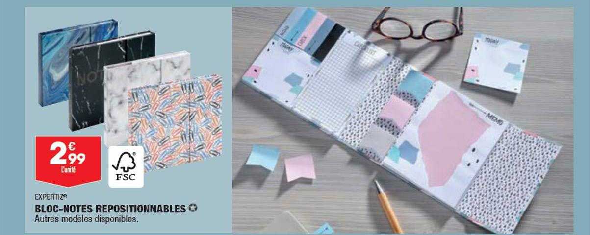 bloc-notes repositionnables expertiz