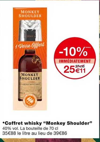 coffret whisky "monkey shoulder"