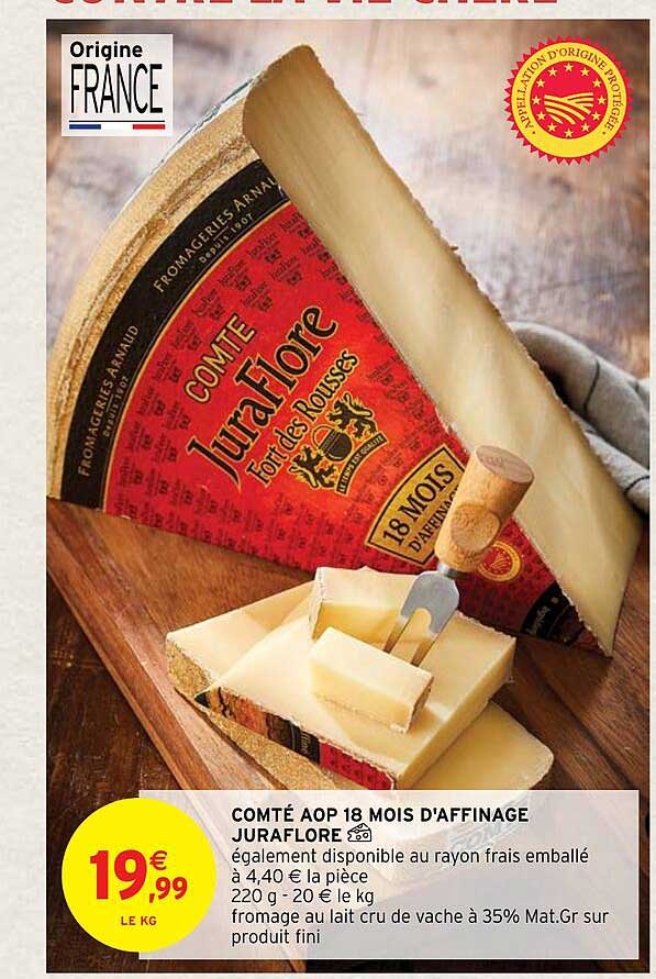 comté aop 18 mois d'affinage juraflore