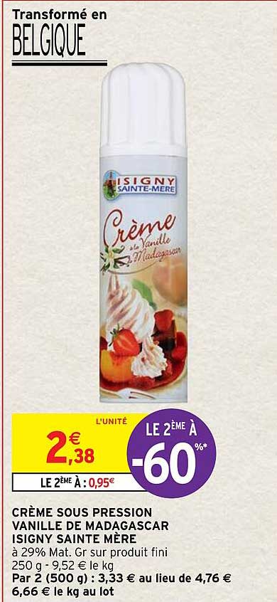 crème sous pression vanille de madagascar isigny sainte mère