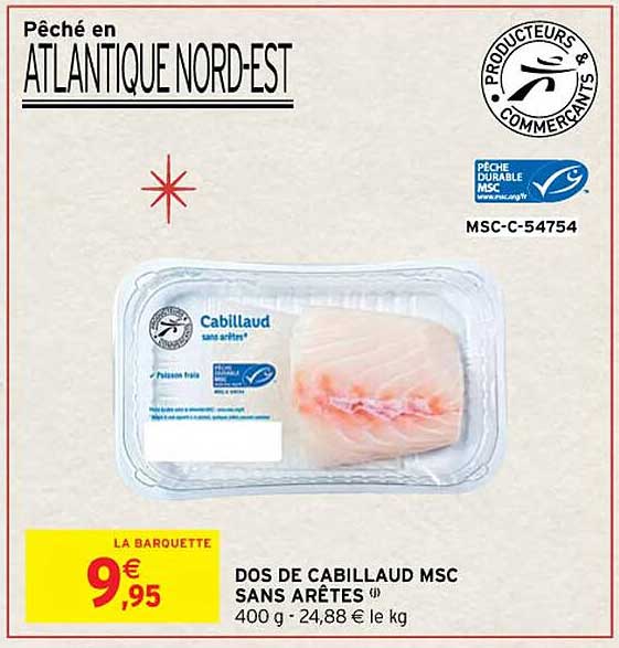 dos de cabillaud msc sans arêtes