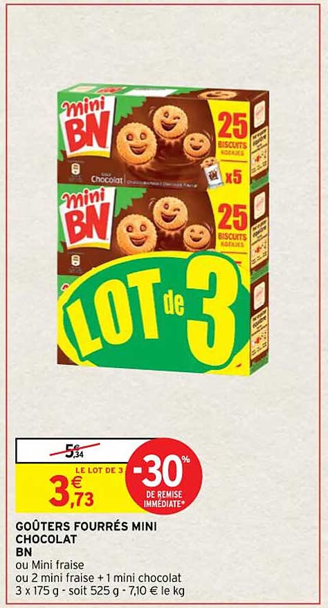 Goûters Fourrés Mini Chocolat Bn