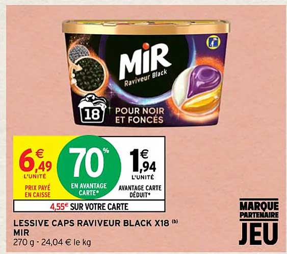 lessive caps raviveur black x18 mir