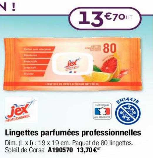 lingettes parfumées professionnelles jex