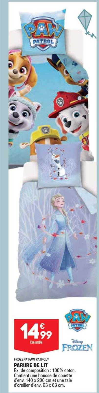 parure de lit frozen, paw patrol