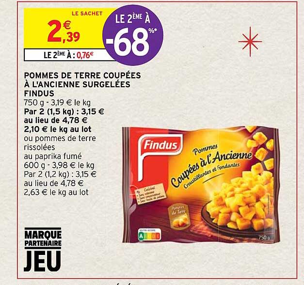 Pommes De Terre Coupées à L'ancienne Surgelées Findus