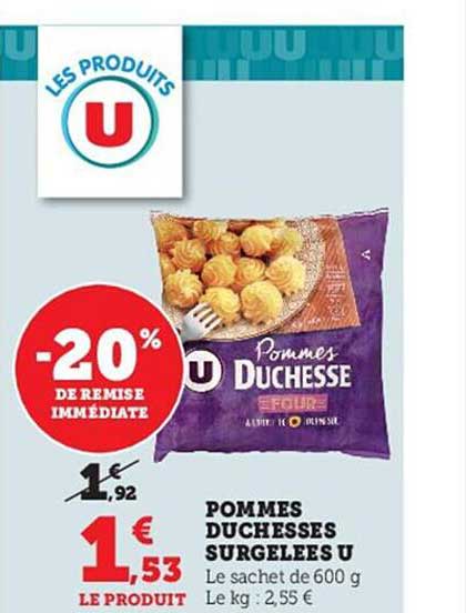 pommes duchesses surgelées u