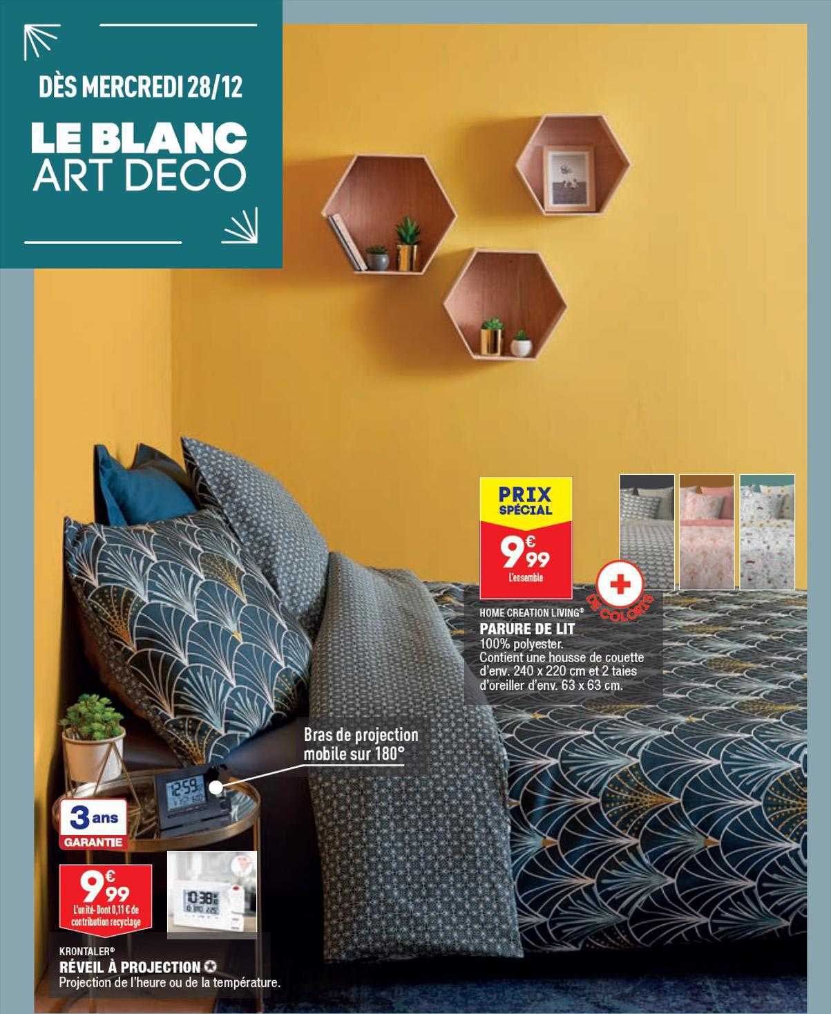 réveil à projection krontaler, parure de lit home création living