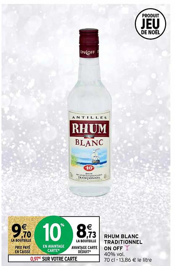 rhum blanc traditionnel on off