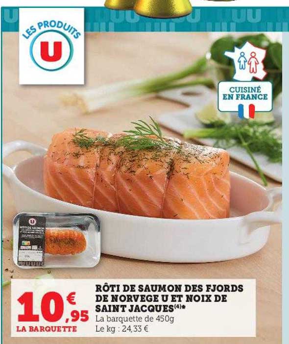 rôti de saumon des fjords de norvège u et noix de saint jacques