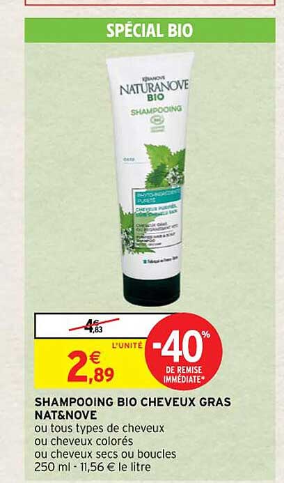 shampooing bio cheveux gras nat & nove