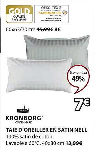 taie d'oreiller en satin nell kronborg