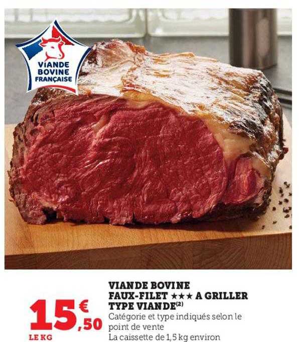 viande bovine faux-filet***à griller type viande