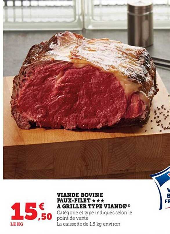 viande bovine faux-filet***à griller type viande