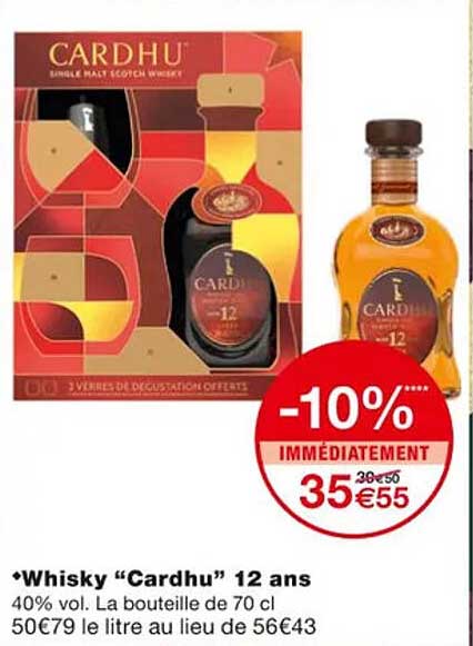 whisky "cardhu" 12 ans