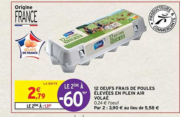 12 œufs frais de poules élevées en plein air volaé