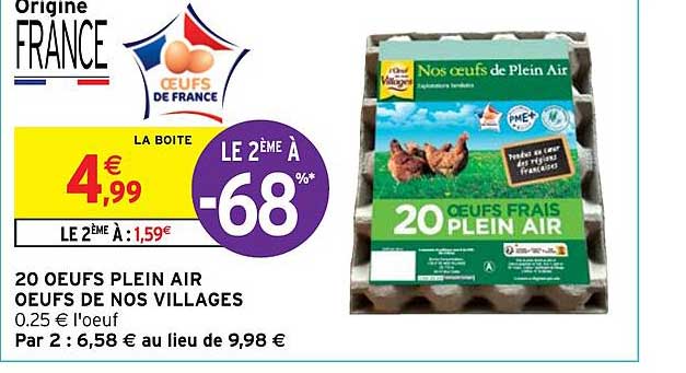 20 œufs Plein Air œufs De Nos Villages